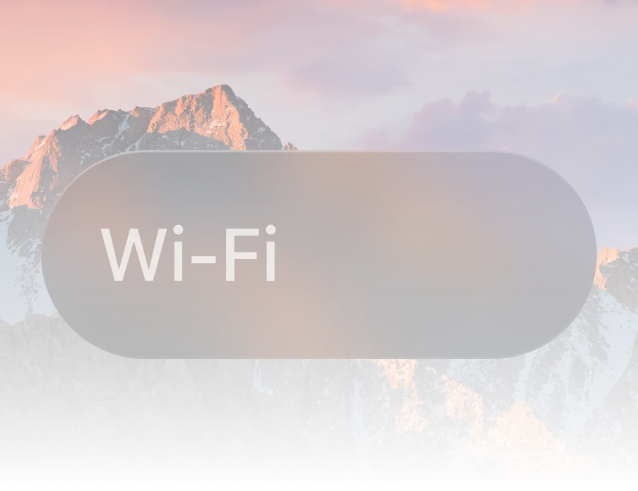 SuperWhisper visual emphasizing offline operation — a Wi-Fi indicator over a mountain backdrop, suggesting transcription continues without an internet connection. Sourced from superwhisper.com.