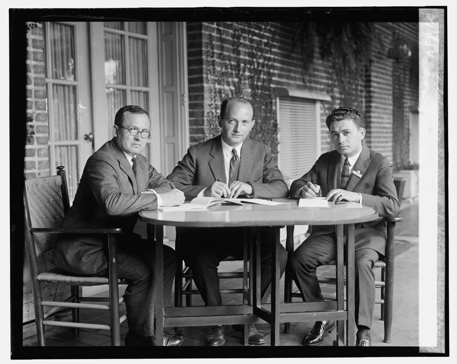 Shorthand reporters Chas. Swem, Nathan Behrin, and Solomon Powsner in 1924