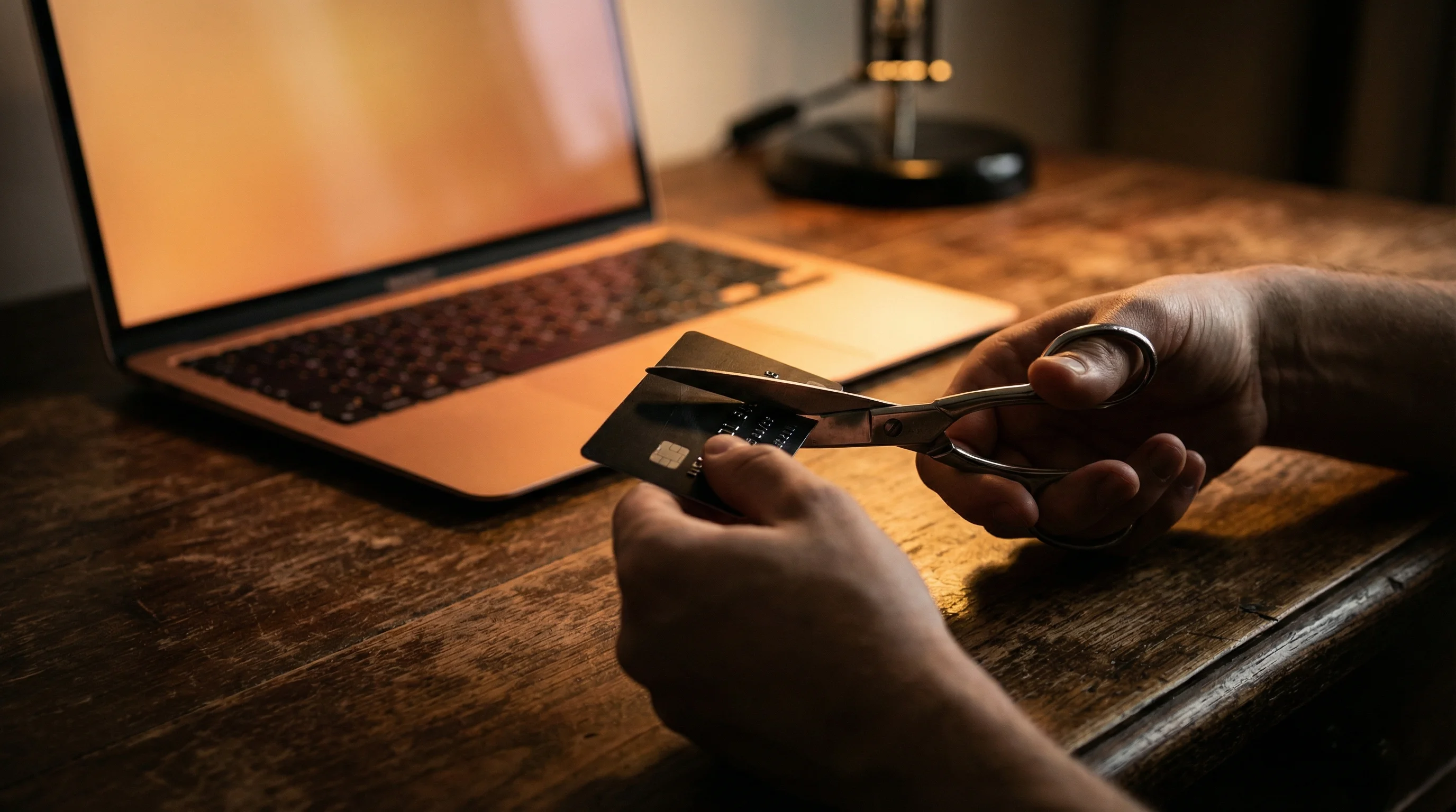 Cutting a credit card -no more subscription payments for dictation